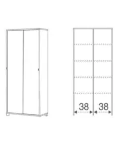 Armadio con 2 ante scorrevoli bianco, 82x41x190 cm